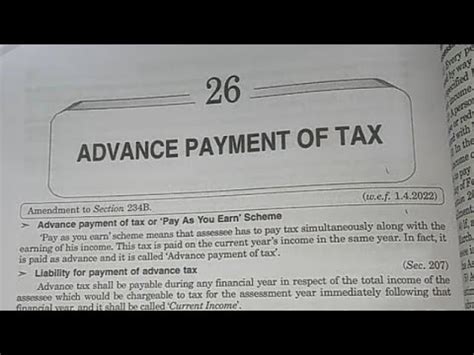 Chapter Advance Payment Of Tax Part Bcom Incometax