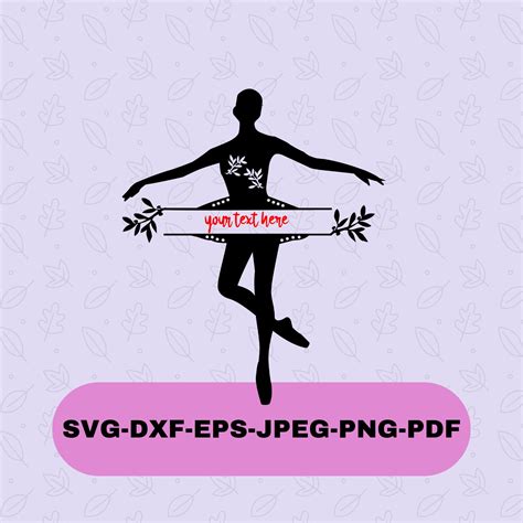 Ballerina Split Monogram Svg Cutting File T Shirt Transfer Etsy