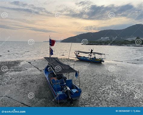 Sunset and Beach in Penang Island Malaysia Stock Image - Image of water ...