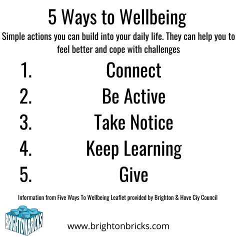 5 Ways to Wellbeing — Brighton Bricks