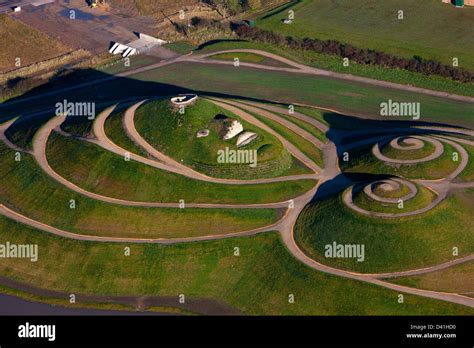 Aerial view of Northumberlandia, near Cramlington in Northumberland ...