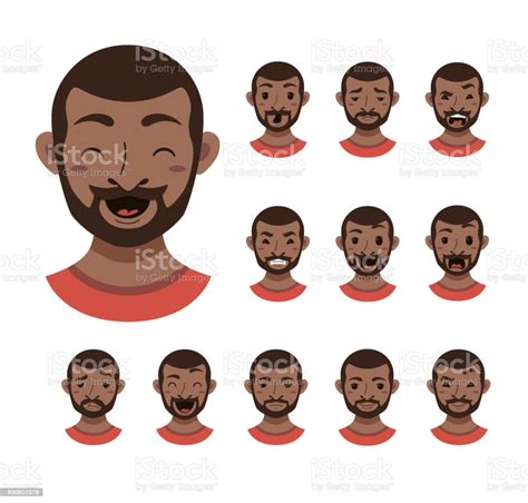 American African Men Facial Expression Stock Illustration Download