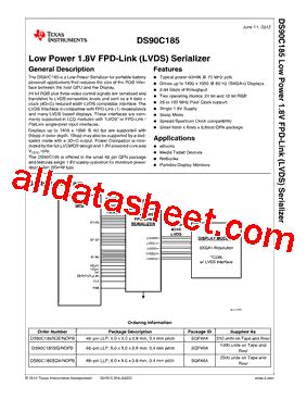 DS90C185SQ NOPB Datasheet PDF Texas Instruments