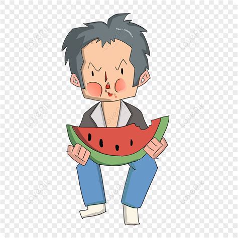 Boy Sitting And Eating Melon Png Hd Transparent Image And Clipart Image