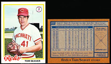 Lot Detail 1978 Topps Bb 450 Tom Seaver Reds 20 Cards