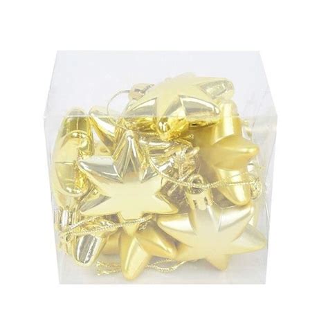 BOULE DE NOEL gold star 4cm Boules de guirlandes décoratives en forme