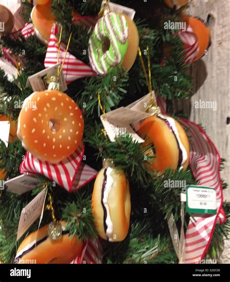 Ornaments That Look Like Bagels For Sale At Yankee Candle Village