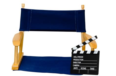 Directors Chair With Clapboard Isolated Closeup Chair Clapperboard