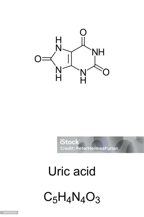 Asam Urat Struktur Kimia Dan Formula Ilustrasi Stok Unduh Gambar Sekarang Asam Zat Kimia