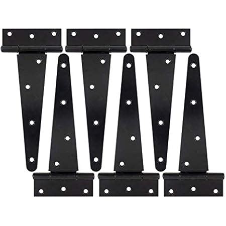 4Pack 4 Inch T Strap Heavy Duty Shed Door Hinges Black Barn Door