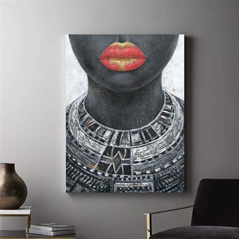 Aazaqtin African American Woman Wall Art Black Girl Hands With Gold