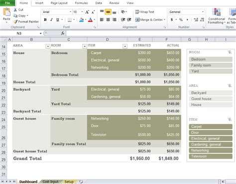 Free Home Renovation Budget Template - Excel Tmp