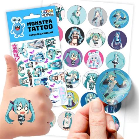 Zestaw Naklejki Tatua E Dla Dzieci Dzieci Ce Hatsune Miku Jako