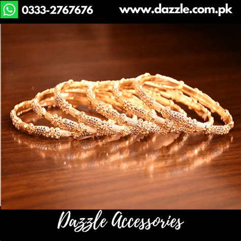 Gold Plated Bridal Bangles Set Dazzle Accessories