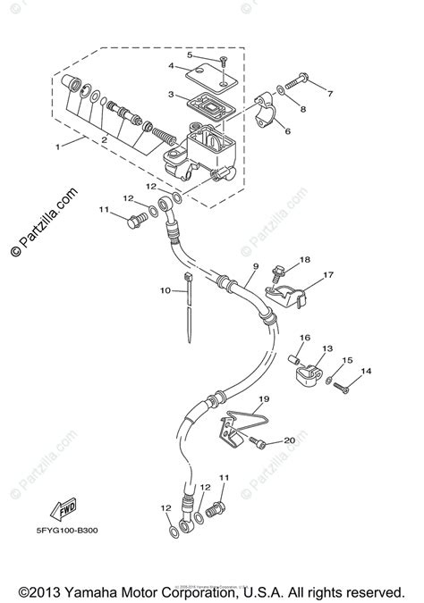 Yamaha Motorcycle Oem Parts Diagram For Front Master Cylinder