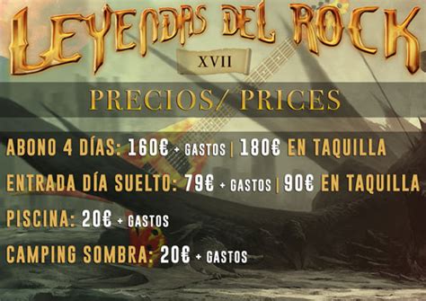 Leyendas Del Rock Precios Finales De Abonos Recordamos Cartel