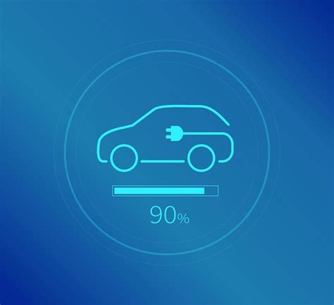 Premium Vector Electric Car Icon Battery Charging Process Percent