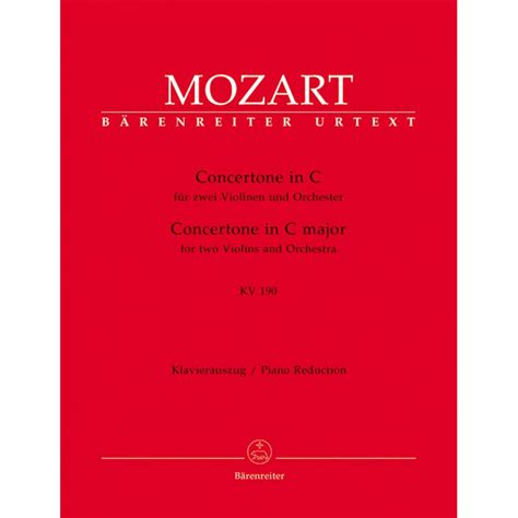 Concertone In C Major For Two Violins And Orchestra KV 190 Mozart