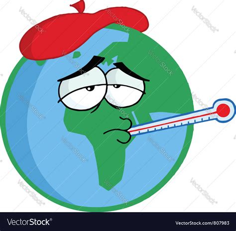 Sick Planet Earth Royalty Free Vector Image Vectorstock