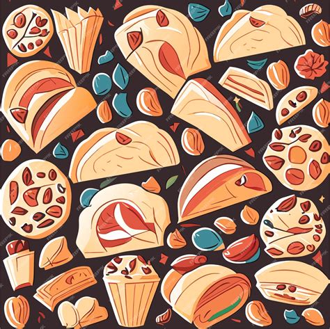 Panadería Sin Patrón O Diseño De Fondo Doodle Ilustración Vectorial Vector Premium