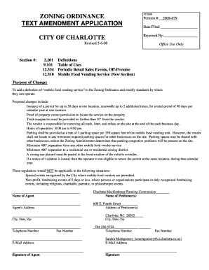 Fillable Online Charmeck Charlotte Zoning Regulation Form Fax