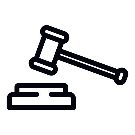 Judge Hammer Icon Outline Style Vector Art At Vecteezy