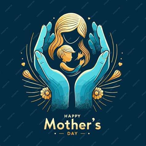 Premium Vector Happy Mothers Day Vector Illustration With Mom Flat