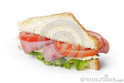 Triangle Sandwich With Ham, Cheese And Vegetables Stock Photo ...