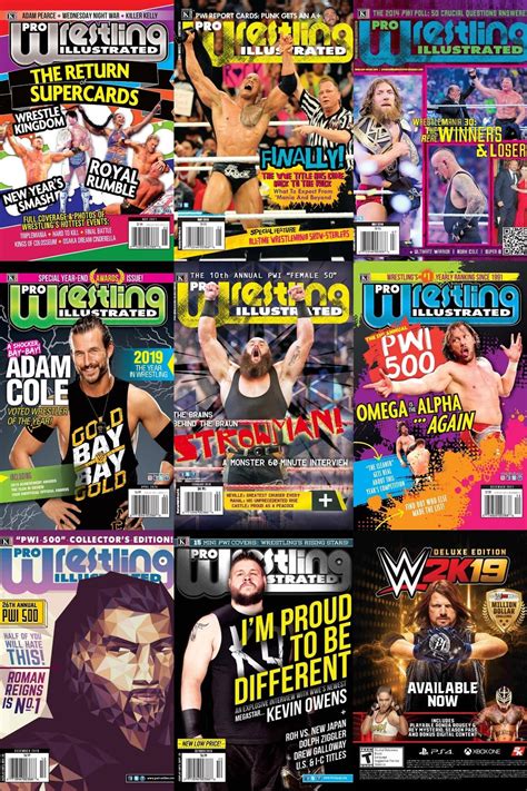 Pro Wrestling Illustrated Magazine Collection Back Instant Download