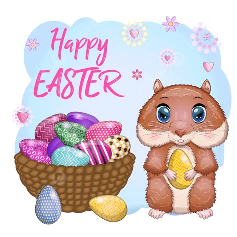 Cute Easter Egg Vector Hd Png Images Cute Hamster With Easter Egg