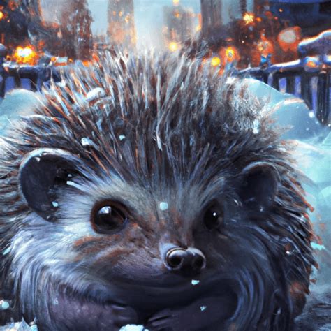 Hedgehog in Winter · Creative Fabrica