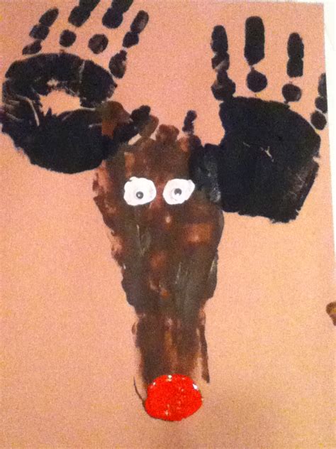 How to Make Rudolph the Red Nose Reindeer Footprint and Handprint ...