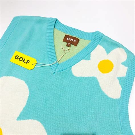 Golf Wang Le Fleur Wool Knitted Vest Sky Blue Colorway Men S Fashion