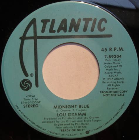 Lou Gramm - Midnight Blue (1987, Vinyl) | Discogs