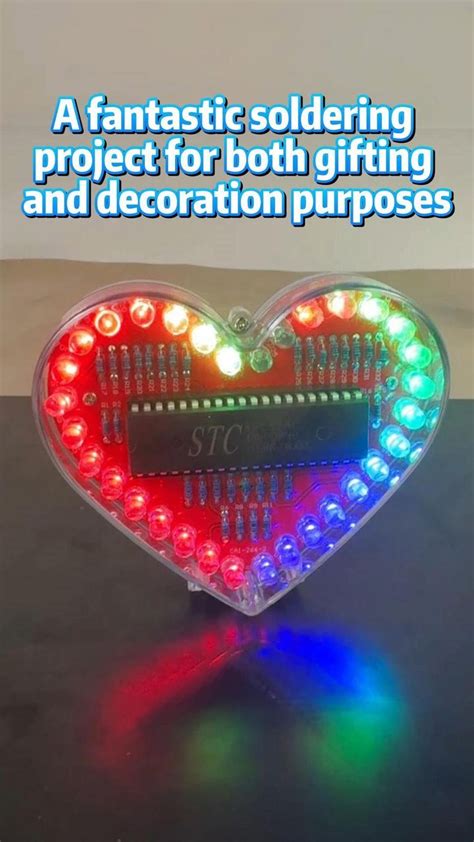 Heart Shaped Colorful Led Light Diy Soldering Practice Kit Video In