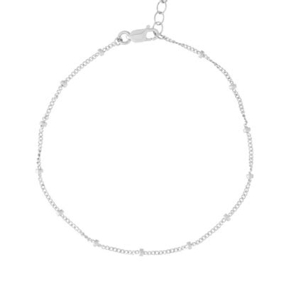 TULIPA Pulsera Satélite plata bañada en oro blanco falabella