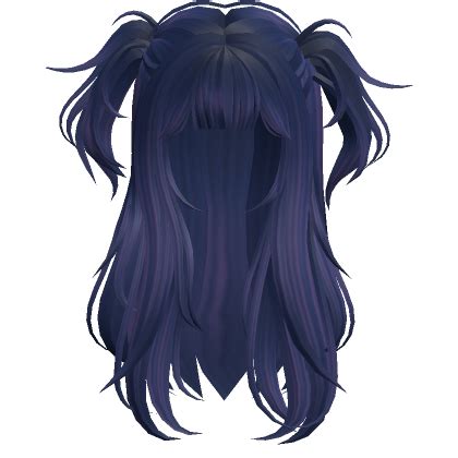 Messy Pigtails Wolf Cut Navy Blue Roblox