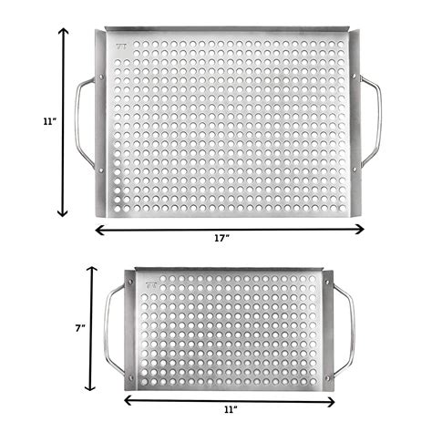 Outset Bbq Grill Grids Stainless Steel Set Of 2 The Seasoned Gourmet