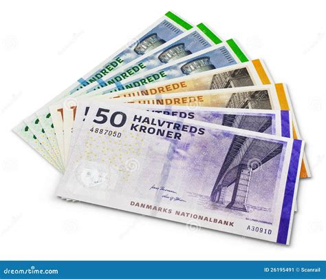 Stack Of 200 100 And 50 Danish Krone Banknotes Stock Illustration