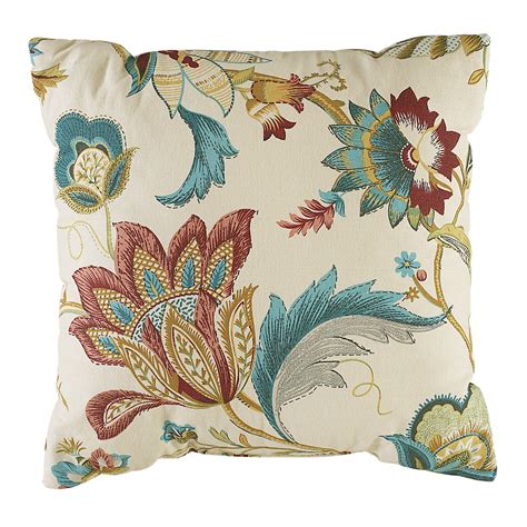 Ornate Jacobean Floral Pillow In Rust And Tan