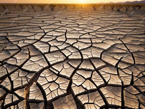 Premium Photo | Global warming extreme weather events a cracked dry