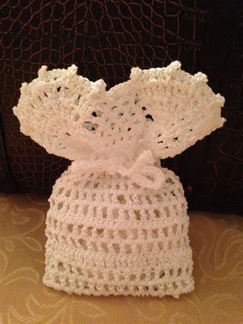 Crochet T Bag Or Sachet For Wedding Used White Cotton Thread Size 3 Crochet Needle 2 25