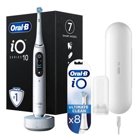 Oral B IO10 Stardust White Electric Toothbrush With Charging Travel