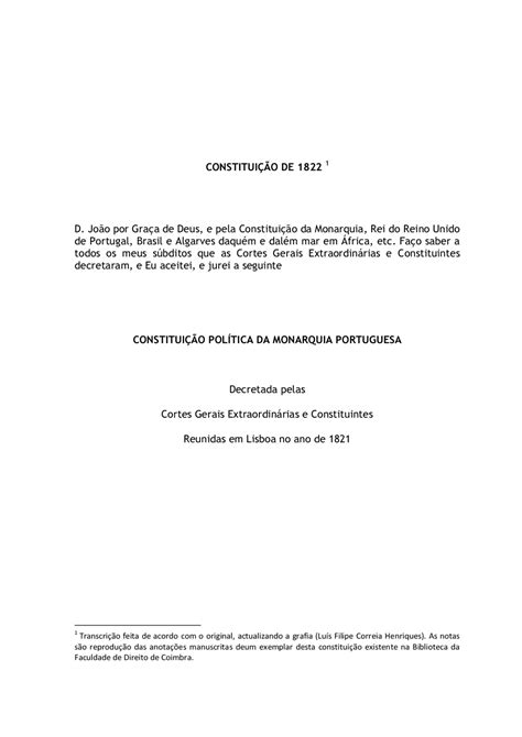 constituição de 1822 1 Notas de estudo Direito Docsity