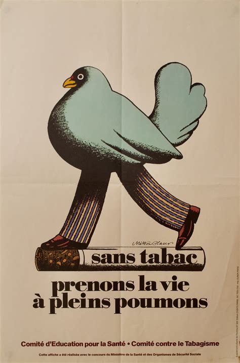 Sans tabac prenons la vie à pleins poumons Milton Glaser Affiche