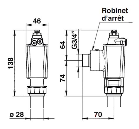 PRESTO Robinet De Chasse P1000 XL TC En Laiton Brut Pour Cuvette Sans