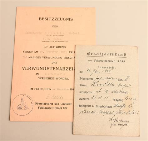 Regimentals GERMAN WWII REWICHBAHN BLACK WOUND CITATION AND