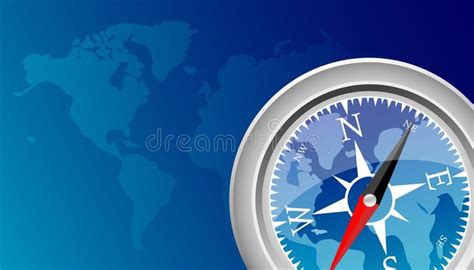 Compass Blue Background And Compass Vector Illustration Ad