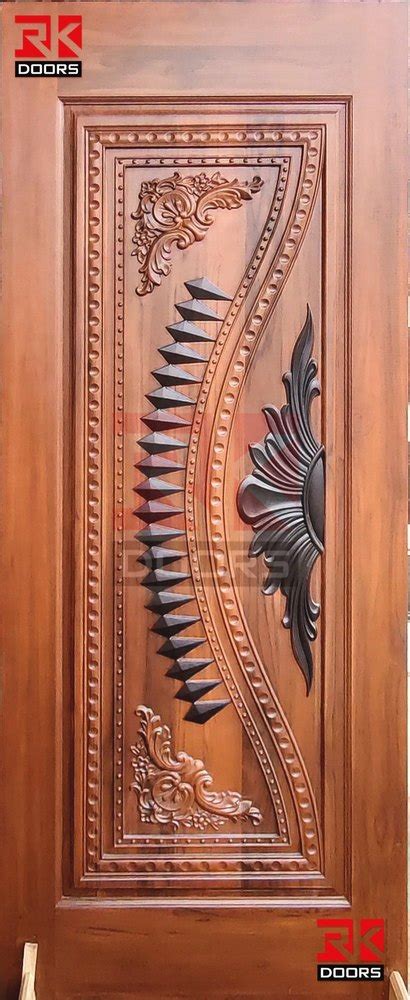 Brown Interior Mm Hinged Teak Wood Door For Home X At Rs