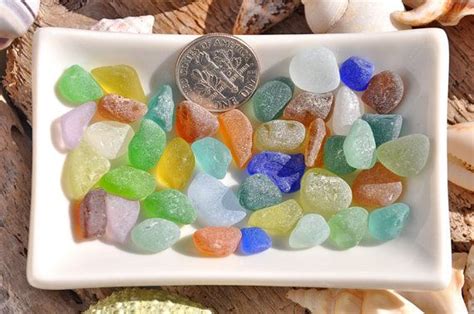 40 Small Bits Rainbow Sea Glass Mix By Beachbountyseaglass On Etsy